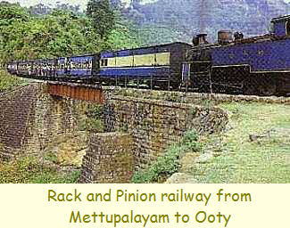 Rack and Pinion railway from Mettupalayam to Ooty